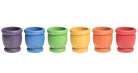 Grapat houten potjes 6 stuks
