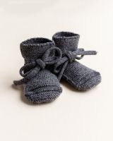 Hvid booties wollen slofjes Charcoal