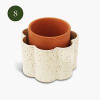 Pepin | Paulita (maat S) Wit Gespikkeld zelfwaterende pot