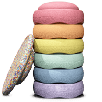 Stapelstein Rainbow Pastel set with Super Confetti balance board