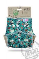 Fluf Organic Maxi Night Fitted Diaper Pandas snaps