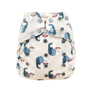 Cozy Elephant Blümchen One Size overbroekje drukknoopjes