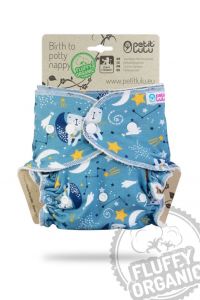 Maxi Night Fluffy Organic Beren op de Maan drukknoopjes Petit Lulu