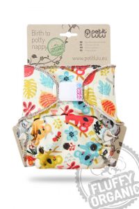 Fluffy Organic Maxi/Night Fitted Diaper Koalas Hook&Loop