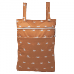 Dubbele luierzak Sunnies - Camel with White Modern Cloth Nappies wetbag