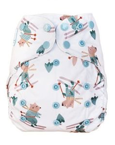 Cozy Skiing Blümchen One Size overbroekje drukknoopjes