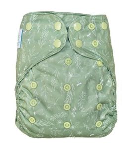 Natural Moss Blümchen One Size overbroekje drukknoopjes