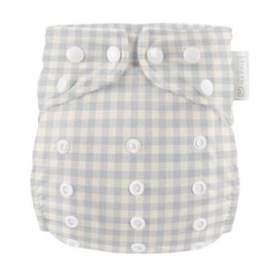 Blue Gingham One Size AIO Modern Cloth Nappies