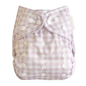 Cover Lilac Gingham Modern Cloth Nappies Wrap