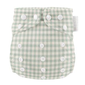 Sage Gingham One Size AIO Modern Cloth Nappies