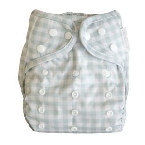 Cover Sage Gingham Modern Cloth Nappies Wrap