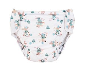 Cozy Skiing Blümchen overbroekje XL drukknoopjes