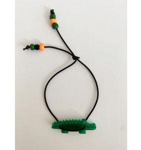 ByMelo armband Krokodil Zwart
