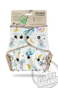Welterusten Fluffy Organic One Size luier drukknoopjes Petit Lulu