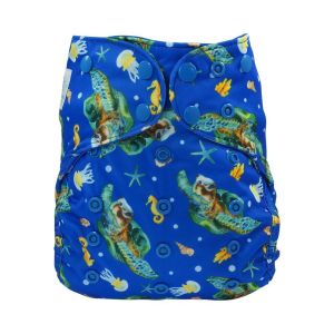 Sea Turtle Blümchen overbroekje drukknoopjes